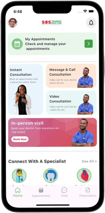 Application mobile SOS Tourist Doctor